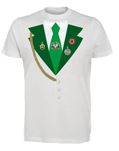 T-Shirt Uniform - Herren - das lustige Shirt - Nicht nur fürs Schützenfest, Schützenuniform in 3 Farben 3XL Weiß von Deitert