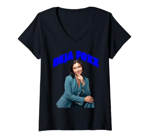 Damen Deja Foxx T-Shirt mit V-Ausschnitt Damen Deja Foxx T-Shirt mit V-Ausschnitt von Deja Foxx 2028