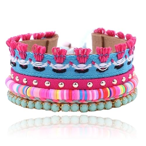 Boho Multicolor Damen Armband mit Perlen und Quasten von Deja Jewels