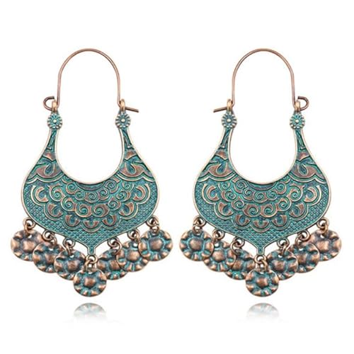 Bronze Grün Damen Ohrringe mit Details und 7 Charms von Deja Jewels