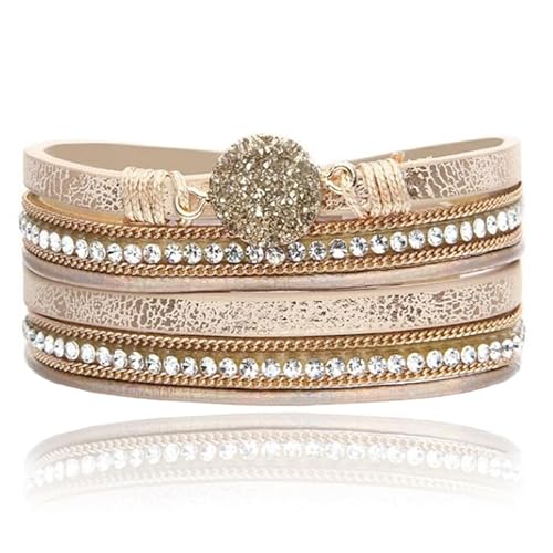 Champagner Multilayer Armband mit Stein von Deja Jewels