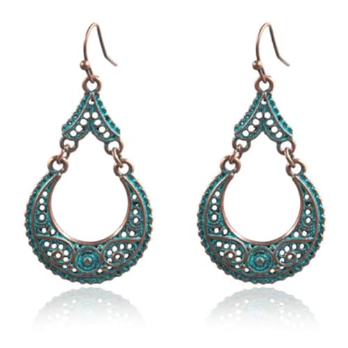 Damen Ohrringe Ohrringe Grün mit Gold Tropfenform von Deja Jewels