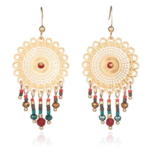 Damen Ohrringe Ohrringe rund mit Multicolor Perlen von Deja Jewels