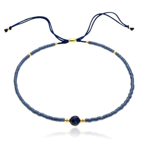 Deja Armband Miyuki Glasperlen - Dunkelblau von Deja Jewels