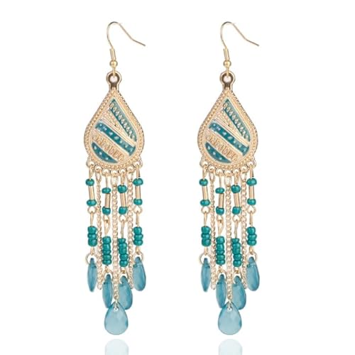 Deja Tropfenförmige Quaste Ohrringe - Kristall Grün von Deja Jewels