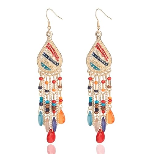 Deja Tropfenförmige Quaste Ohrringe - Kristall Multicolor von Deja Jewels