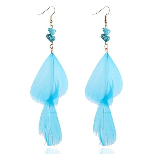 LGT JWLS Ohrringe mit Federn - Hellblau von Deja Jewels