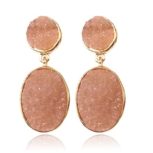 Ovale Deja Ohrringe - Harz Lachs von Deja Jewels