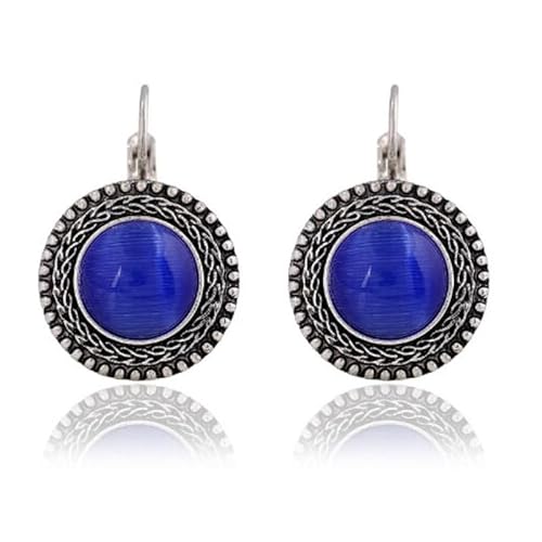 Runde Silber Damen Ohrringe Ohrringe mit lila Opal von Deja Jewels