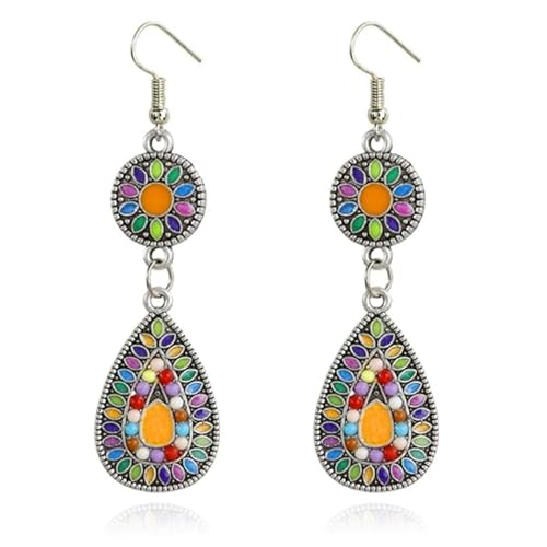 Runde Silber Damen Ohrringe Tropfenform Multicolor Steine von Deja Jewels