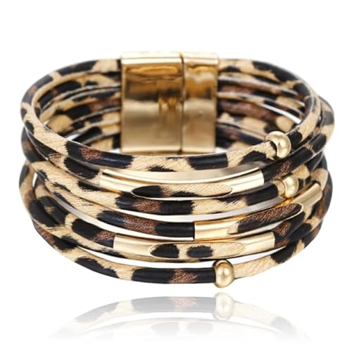 Tier Print Multilayer Damen Armband in den Farben Gold und Weiß von Deja Jewels