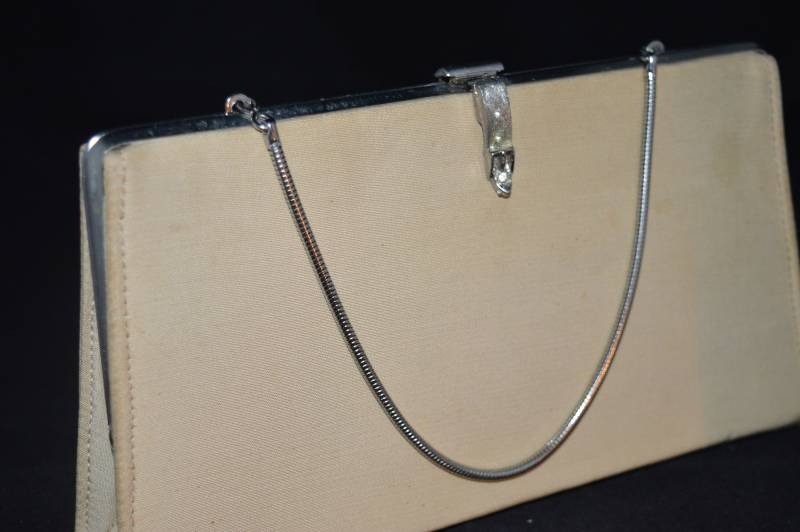 Beige Ripsband Abendtasche/Cabrio Griff 8, 5 "x 4, 5" Abend Tasche Handtasche Clutch Geldbeutel von DejaVuDeco