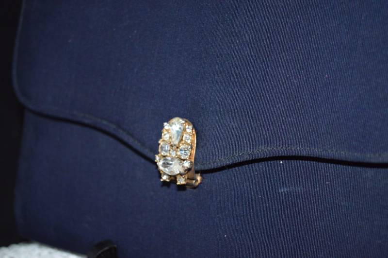 Garay/Schwarz Clutch Abendtasche Diamant Verschluss 1950Er Jahre Stoff Clutch Geldbörse von DejaVuDeco