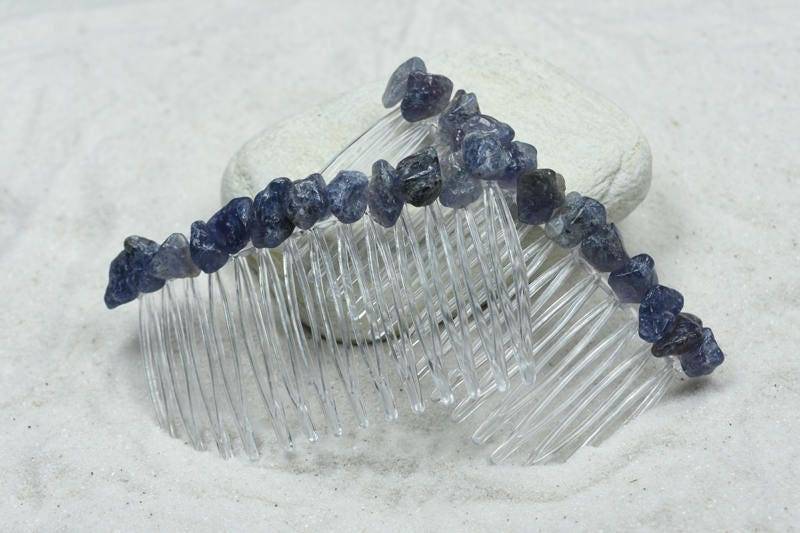 Iolith Stein Haarkämme | Menge Von 2 von DejaVuDesignz2