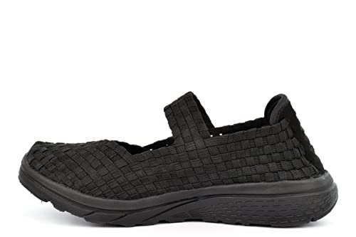 Dek Damen Dolly L9540 Casual Interlaced Elasticated Bar Shoes, Schwarz , 38 EU von Dek