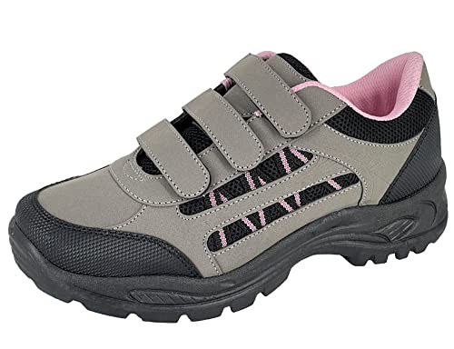 Dek L956 Damen-Trail-Schuh aus Kunstnubukleder mit Befestigung, Grau/Pink, 40 EU von Dek