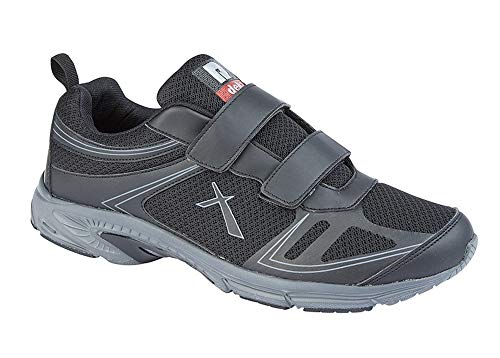 Dek Orkney Herren-Turnschuhe, superleicht, Memory-Schaum, Touch-Verschluss, Schwarz, Schwarz , 48 EU von Dek