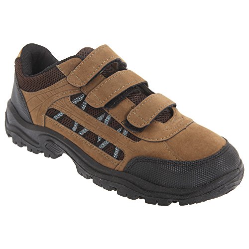 Herren DEK ASCEND Dreifach klettverschluss Trekking & wandern Schuhe,Khaki/Braun Textil/Synth.Nubuck,11 UK Child von Dek