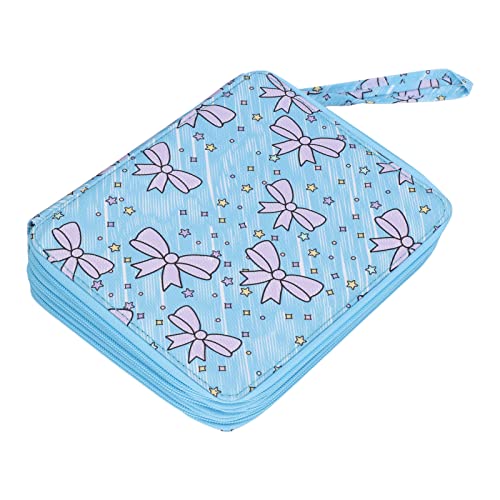 Dekaim Federmäppchen Bleistift Aufbewahrungstasche, Große Kapazität Handheld Kosmetiktasche mit Fach Design, Staubdichte Schleife Muster, Multifunktional und Ästhetisch, 23.5 * 13.5 * 6 cm, von Dekaim