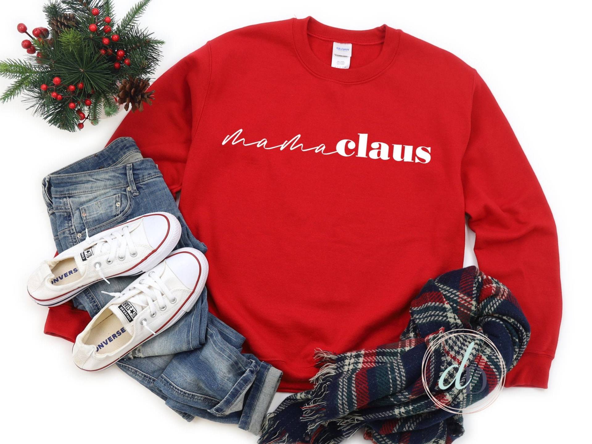 Mama Claus Pullover, Roter Weihnachtspullover, Weihnachtspullover Für Mama, Weihnachtsmann Shirt, Erste Weihnachten, Gemütlicher Geschenk Sie von DekalDekor