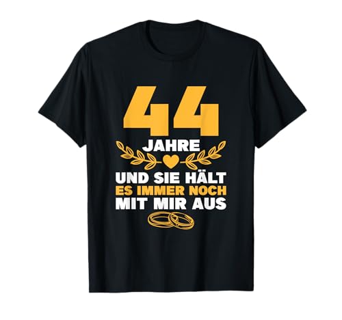 Herren Sternenhochzeit Mann 44. Hochzeitstag T-Shirt von Deko zum 44. Hochzeitstag Mann