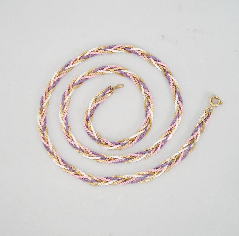 Vintage Halskette Drei Farben Verflochten Ketten von DekoLet