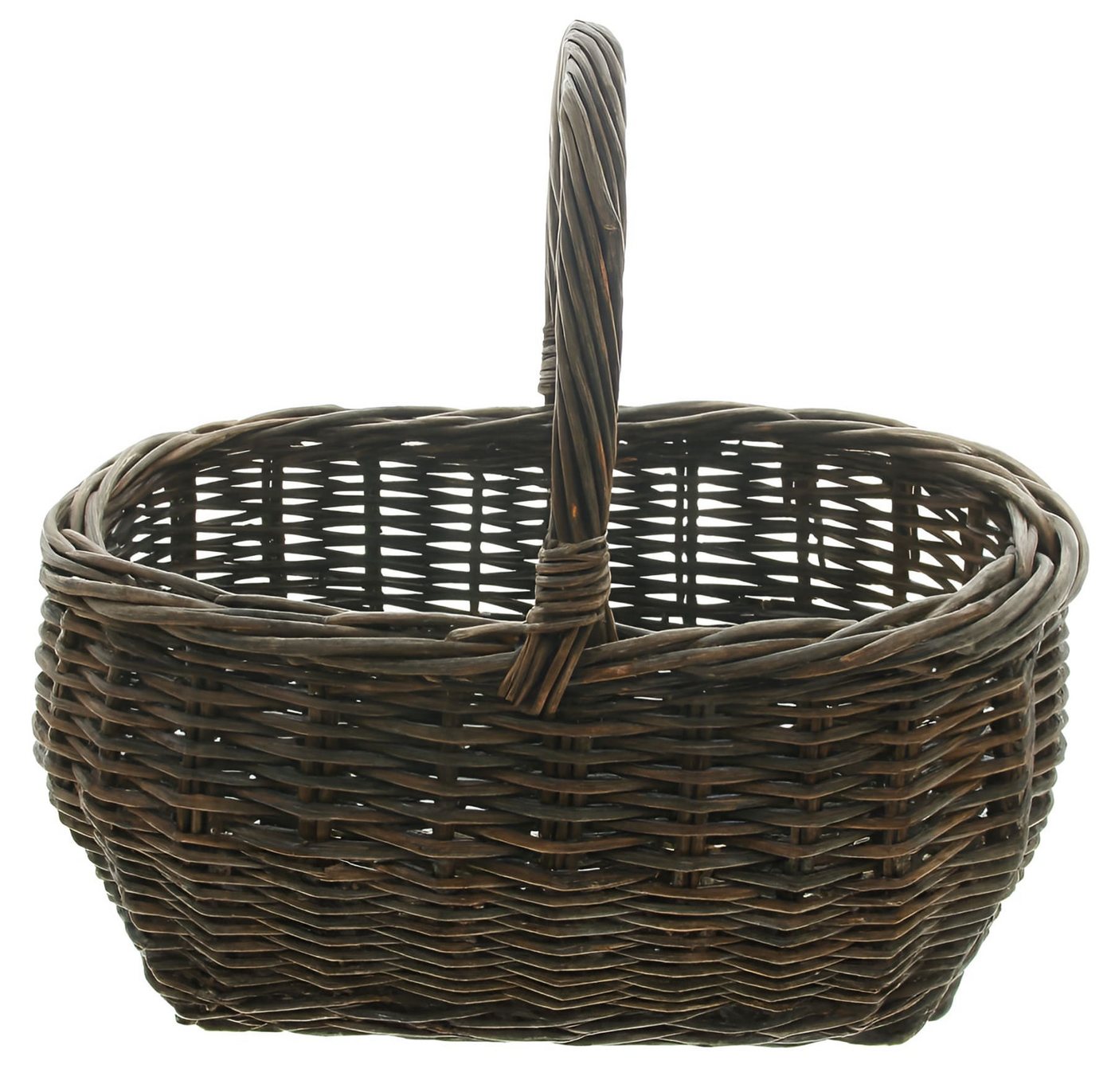 Dekoleidenschaft Einkaufskorb "Brown" Weide, groß, Weidenkorb mit Henkel, Flechtkorb, Picknickkorb von Dekoleidenschaft