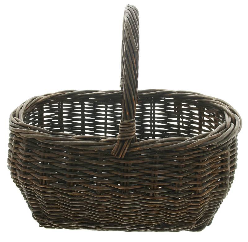 Dekoleidenschaft Einkaufskorb "Brown" Weide, groß, Weidenkorb mit Henkel, Flechtkorb, Picknickkorb von Dekoleidenschaft