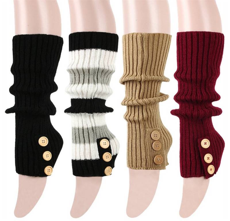 Dekorative Langsocken Winter Damen Lange Socken, Oberschenkelhohe Socken, Warme Socken 4Paar (4-Paar) Winter kniestrümpfe für Frauen, warme Kniestrümpfe von Dekorative