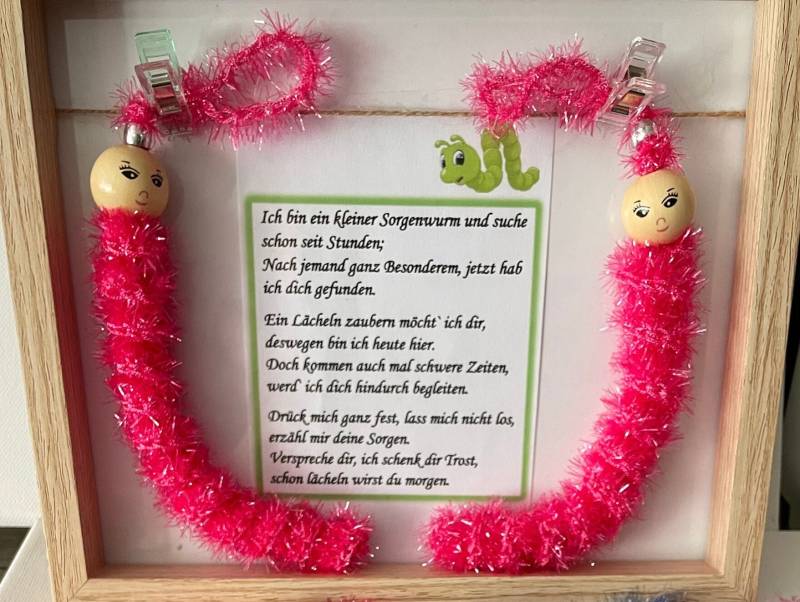 Sorgenraupe, Sorgenwürmchen, Glücksraupe, Worry Worm von Dekorstube