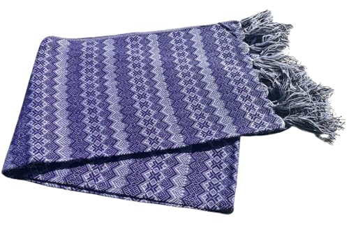 Del Mex Mexikanische Rebozo-Schal-Decke, Doula, violett / weiß, Regulär (6 ft x 2.5 ft) von Del Mex