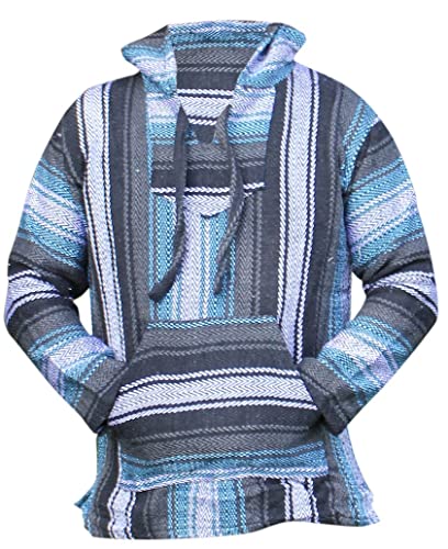 Del Mex Mexikanischer Baja Hoodie Sweatshirt Pullover Jerga Surf Poncho Drogenteppich, Mond, X-Large Del Mex Mexikanischer Baja Hoodie Sweatshirt Pullover Jerga Surf Poncho Drogenteppich, Mond, X-Large von Del Mex