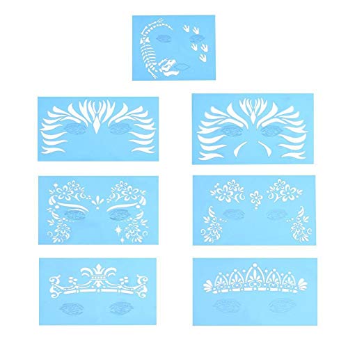 Delaman Gesichts Lack Stencil Wiederverwendbare Tätowierung Malerei Template Körper Kunst Blumen Gesichts Make-up Design Tools 7style / Set ( Muster : #2 ) von Delaman