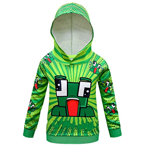 Delanhon Jungen Mädchen Youtuber Gamer Merch Hoodies 3D Cool Hoody Lustig Pullover Sweatshirts Langarm Kapuzenpullover 4-13 Jahre, Stil 1, 12-13 Jahre von Delanhon