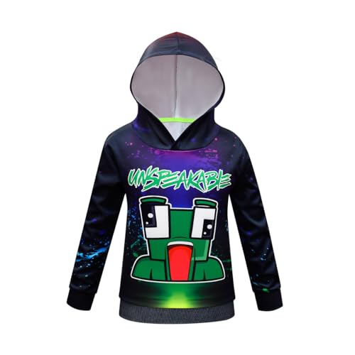 Delanhon Jungen Mädchen Youtuber Gamer Merch Hoodies 3D Cool Hoody Lustige Pullover Sweatshirts Langarm Kapuzenpullover Pullover 4-13 Jahre, Stil 2, 12-13 Jahre von Delanhon