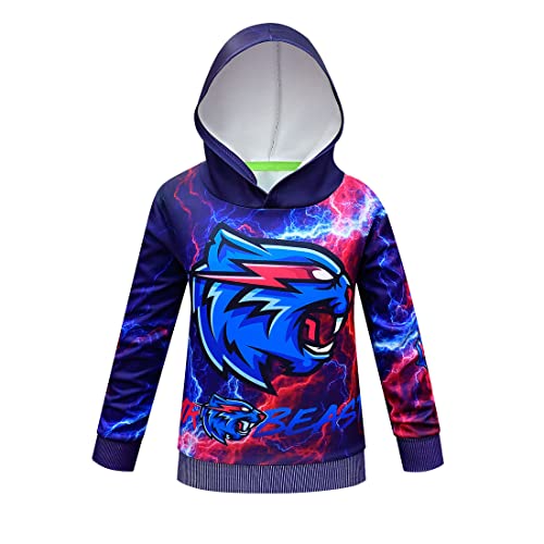Youtuber Gamer-Merch-Kapuzenpullover für Jungen und Mädchen, 3D, cooler Hoody, lustiger Pullover, Sweatshirts, langärmelig, 4–13 Jahre, Stil 4, 7-8 Years von Delanhon