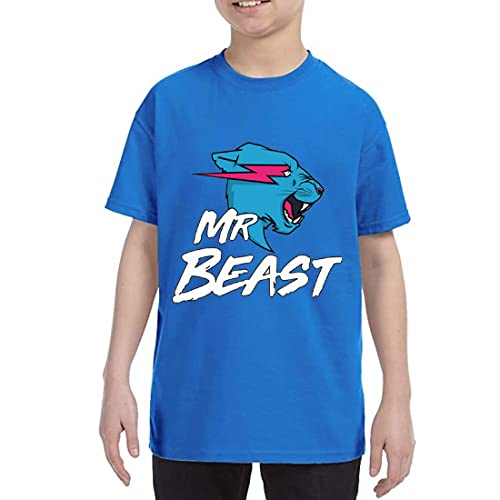 Kinder Jungen Berühmte Youtuber Gamer Esprots Logo Lightning Cat Print T-Shirt Mädchen Sommer 100% Baumwolle Top tees, blau (1), 11-12 Jahre von Delanhon