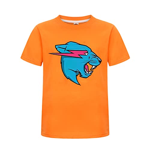 Youtuber T-Shirt für Jungen und Mädchen, mit Esprots Logo, 100 % Baumwolle, Orange, 12-13 Jahre von Delanhon