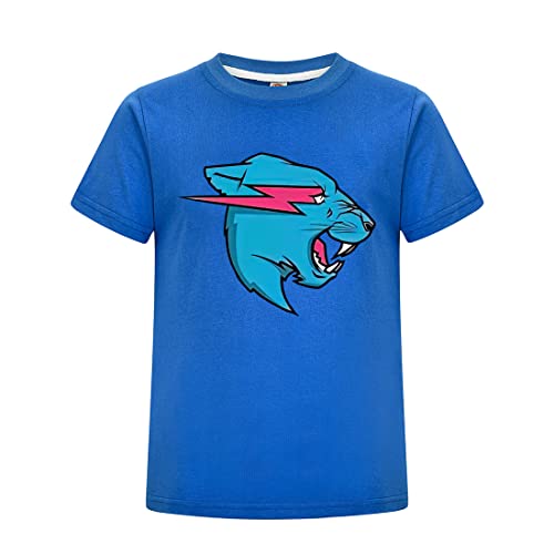 Youtuber T-Shirt für Jungen und Mädchen, mit Esprots Logo, 100 % Baumwolle, blau, 11-12 Jahre von Delanhon