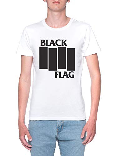 Black Flag T-Shirt Herren Weiß T-Shirt Men's White von Delavi