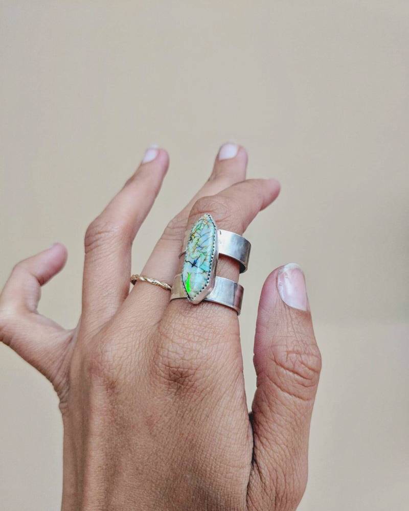 Monarch Opal Sterling Silber Käfig Ring Monarch Opal Sterling Silber Käfig Ring von DelbameArtistry