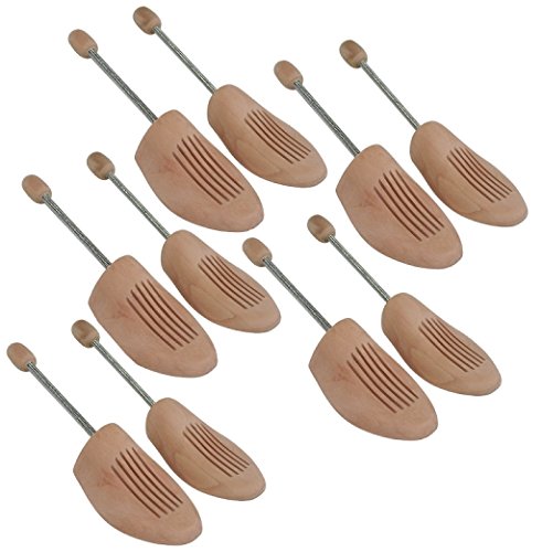 DELFA Set aus 5 Paar Holz Schuhspanner Schuhformer Schuhstrecker mit Spiralfeder Damen Herren Gr. 42/43 von DELFA