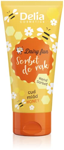 Delia Cosmetics - Dairy Fun - Sorbet für die Hände - Honig - Spendet Feuchtigkeit, Pflegt, Strafft, Regeneriert - Intensiver Duft - Duftende und Glatte Haut - Natürliche Extrakte - 50g von Delia Cosmetics