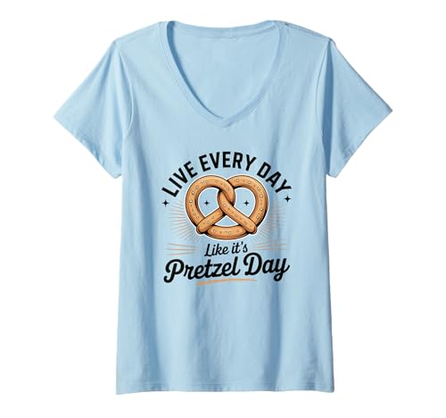 Damen Salziger Snack für den Tag der Brezel T-Shirt mit V-Ausschnitt Damen Salziger Snack für den Tag der Brezel T-Shirt mit V-Ausschnitt von Delicious pretzel Snack Lovers