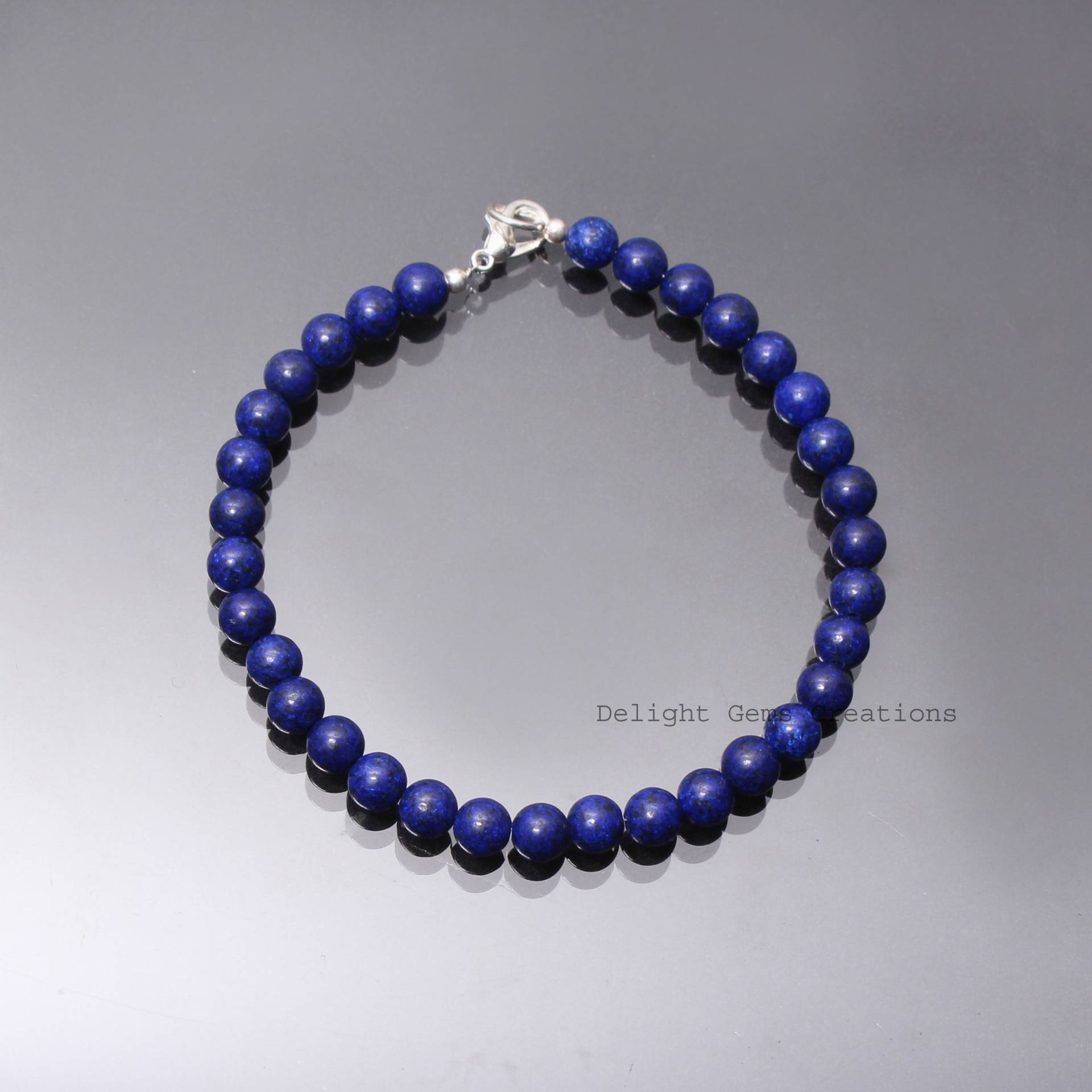 Aaa Grade Blaue Lapislazuli Perlen Armband-6mm-6.5mm Glatte Runde Edelstein Schmuck-Männer Armband-Frauen Armband - Beste Geschenke Für Papa/Mutter von DelightGemsCreations