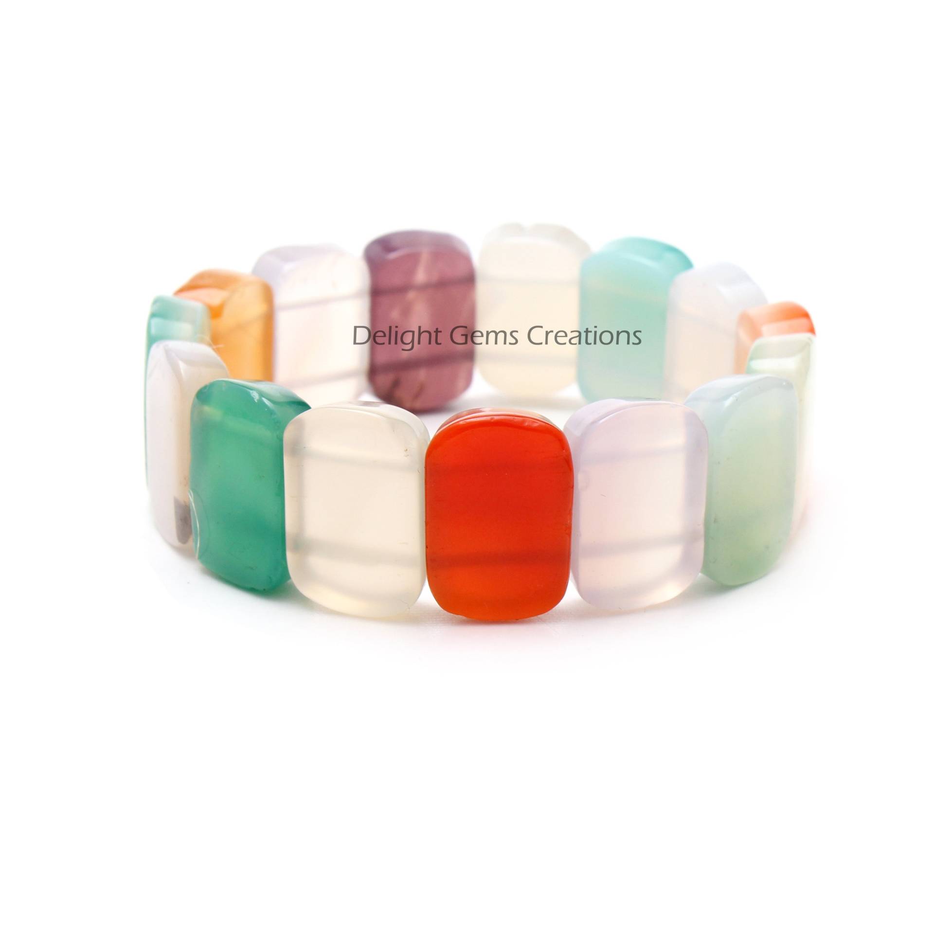 Aaa Hochwertige Edelstein Achat Dehnbare Armband-20mmx13mm Kissen Regenbogen Perlen Armband-Aaa Perlen-Housewarming-Geschenk-Oma Geschenke von DelightGemsCreations