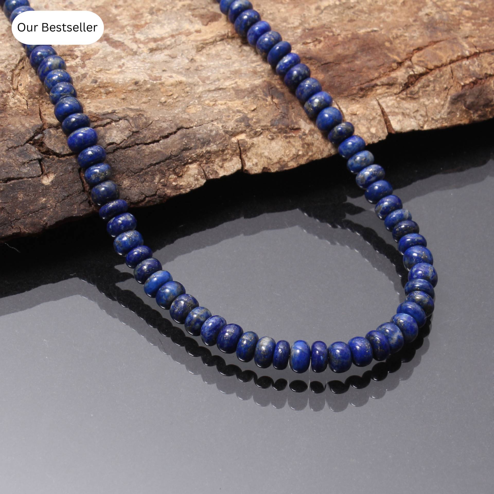 Echte Dunkelblaue Lapis Lazuli Perlen Halskette-5.5mm-6mm Glatte Rondell Edelstein Schmuck-925 Karabiner-Verschluss-Frauen Schmuck-Geschenk Für Sie von DelightGemsCreations