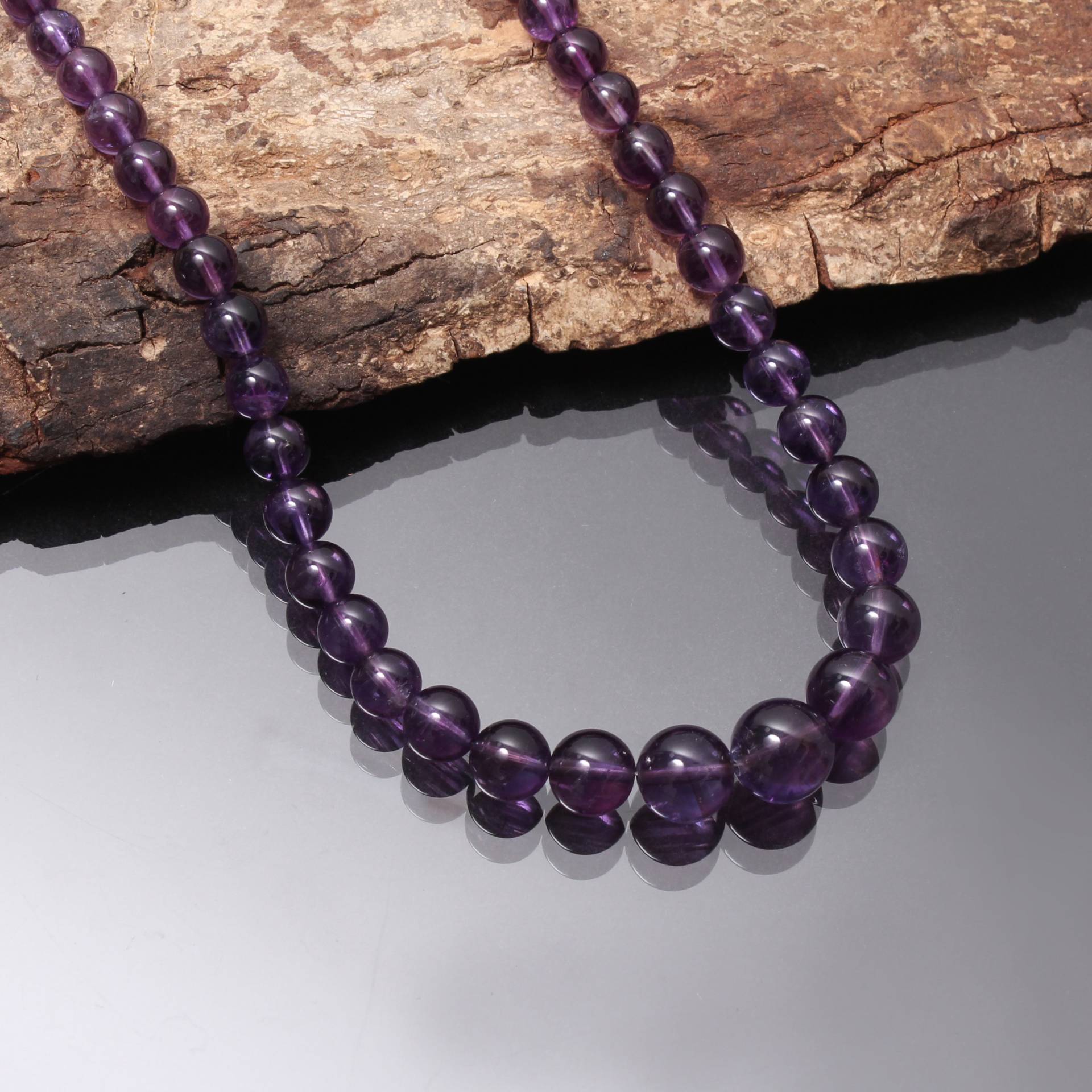 Natürliche Amethyst Glatte Runde Perlen Halskette, 5mm-11mm Perlenkette, 150 Cts. Schmuck Frauen Halskette von DelightGemsCreations
