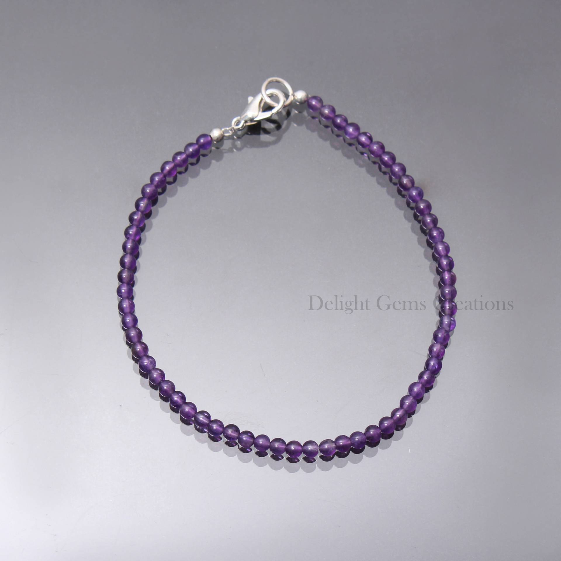 Natürliche Amethyst Perlen Halskette 3, 25 Mm Lila Glatt Runde Halskette. Edelstein Schmuck Damen von DelightGemsCreations