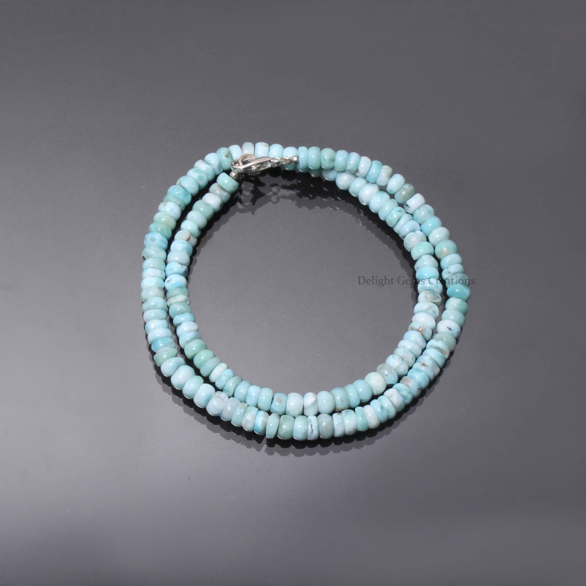Natürliche Larimar Perlen Halskette-6 Mm-6, 5 Mm Glatte Rondelle Reifen Halskette-Echter Dominikaner Aaa Qualität Halskette von DelightGemsCreations